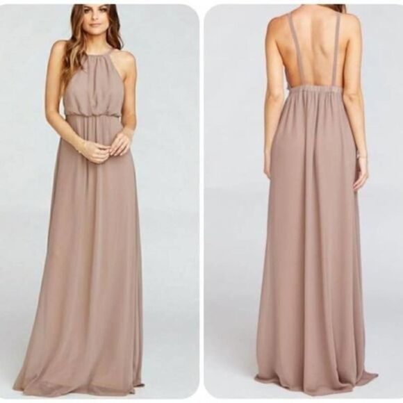 Show Me Your Mumu Amanda Maxi Tan Spaghetti Strap Dress Dune NWT Womens XXS - Picture 1 of 7